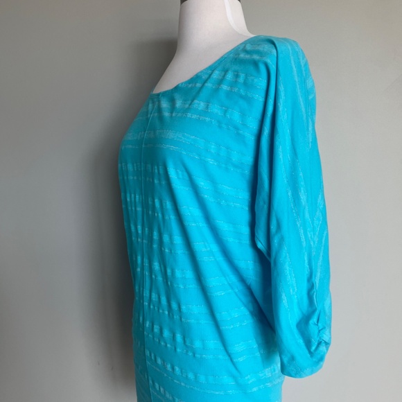 Athleta Blue Shimmer Stripe Dory Dolman Tunic Top‎ - Picture 10 of 12